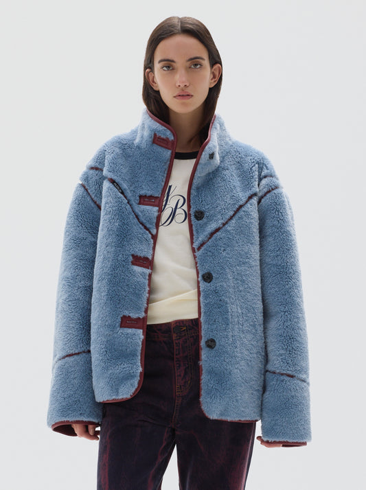 Bosque faux-fur coat_Stone