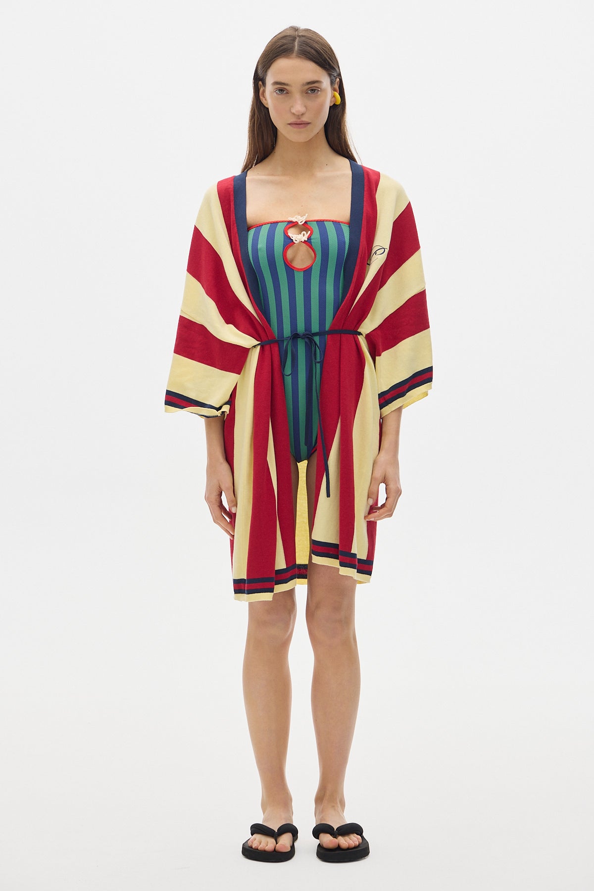 Kassumi Stripes Knit Tunic Dress_Yellow