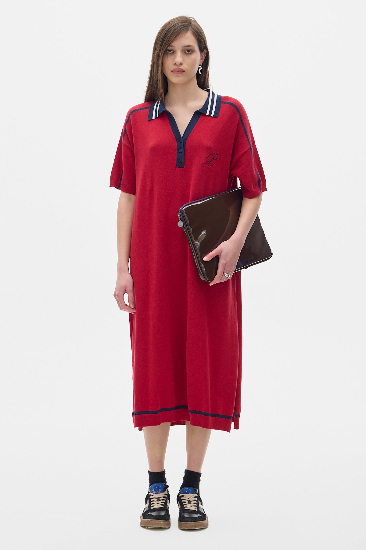 Pol Knit Dress_Cherry