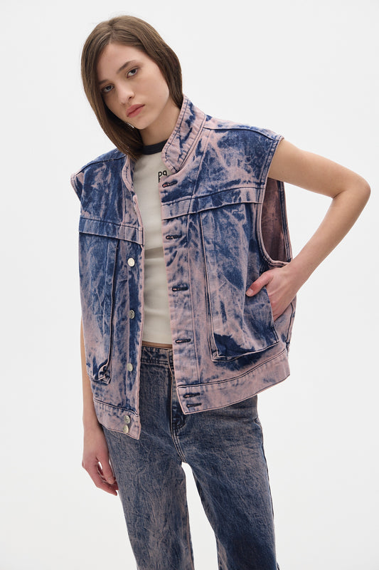 Explorer Denim Vest_Rose Washed