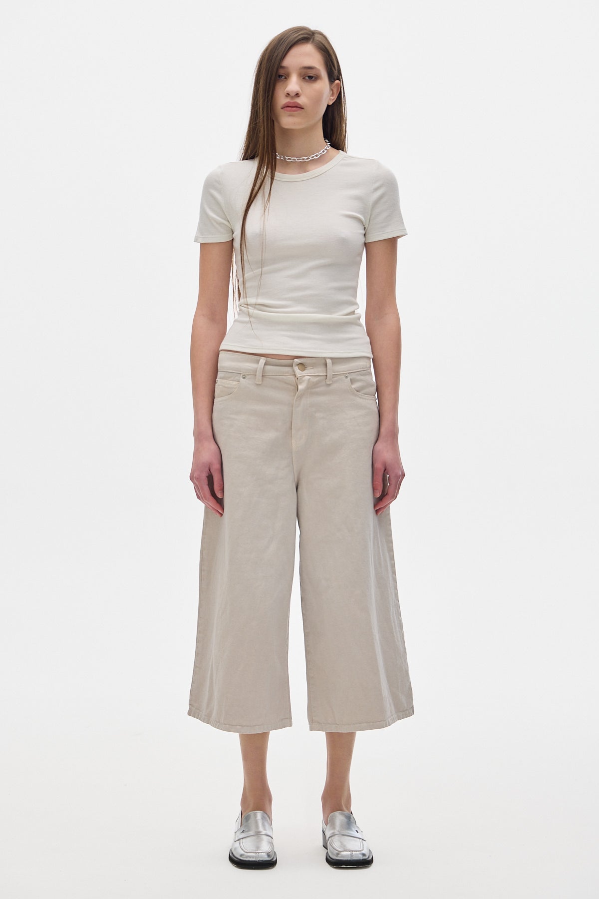 Track Denim Pants_Cream