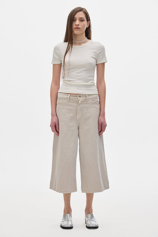 Track Denim Pants_Cream