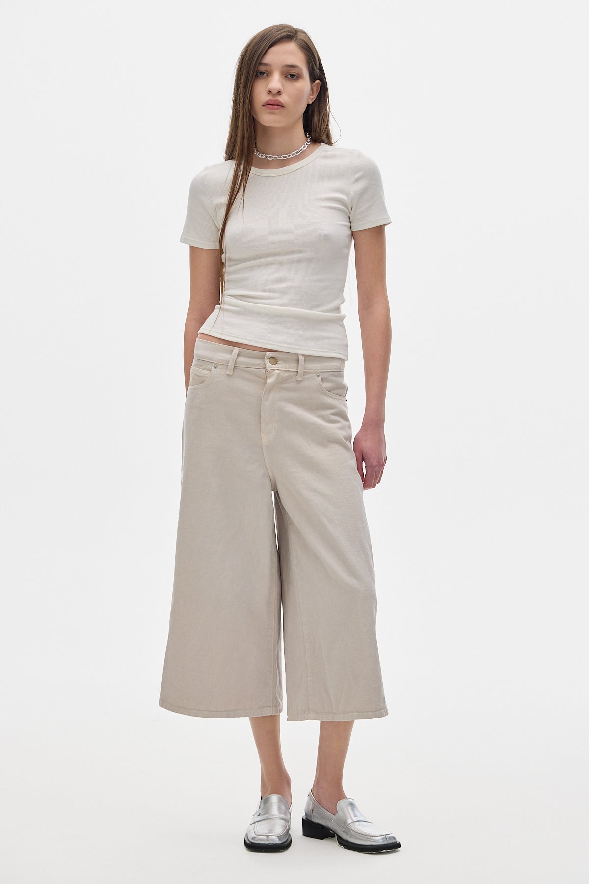 Track Denim Pants_Cream