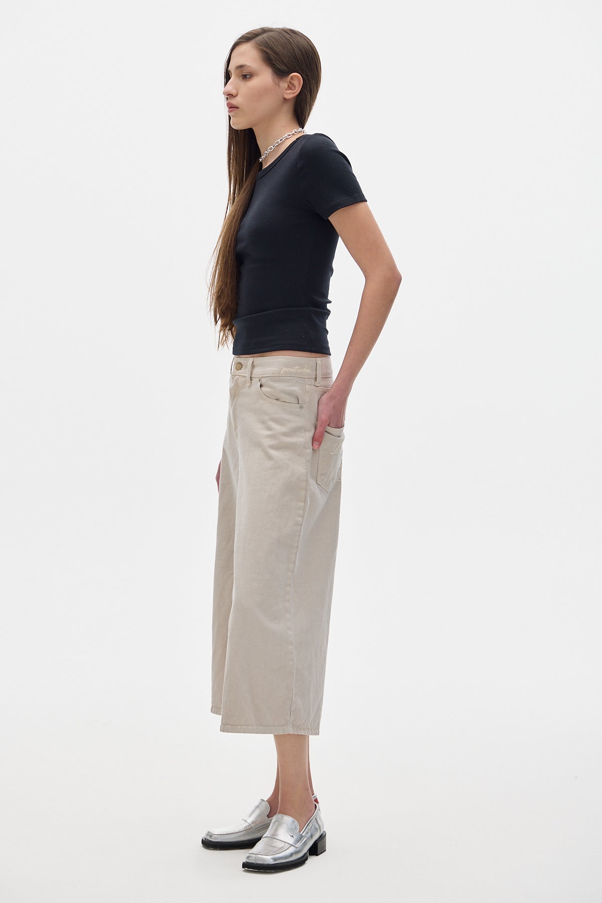 Track Denim Pants_Cream