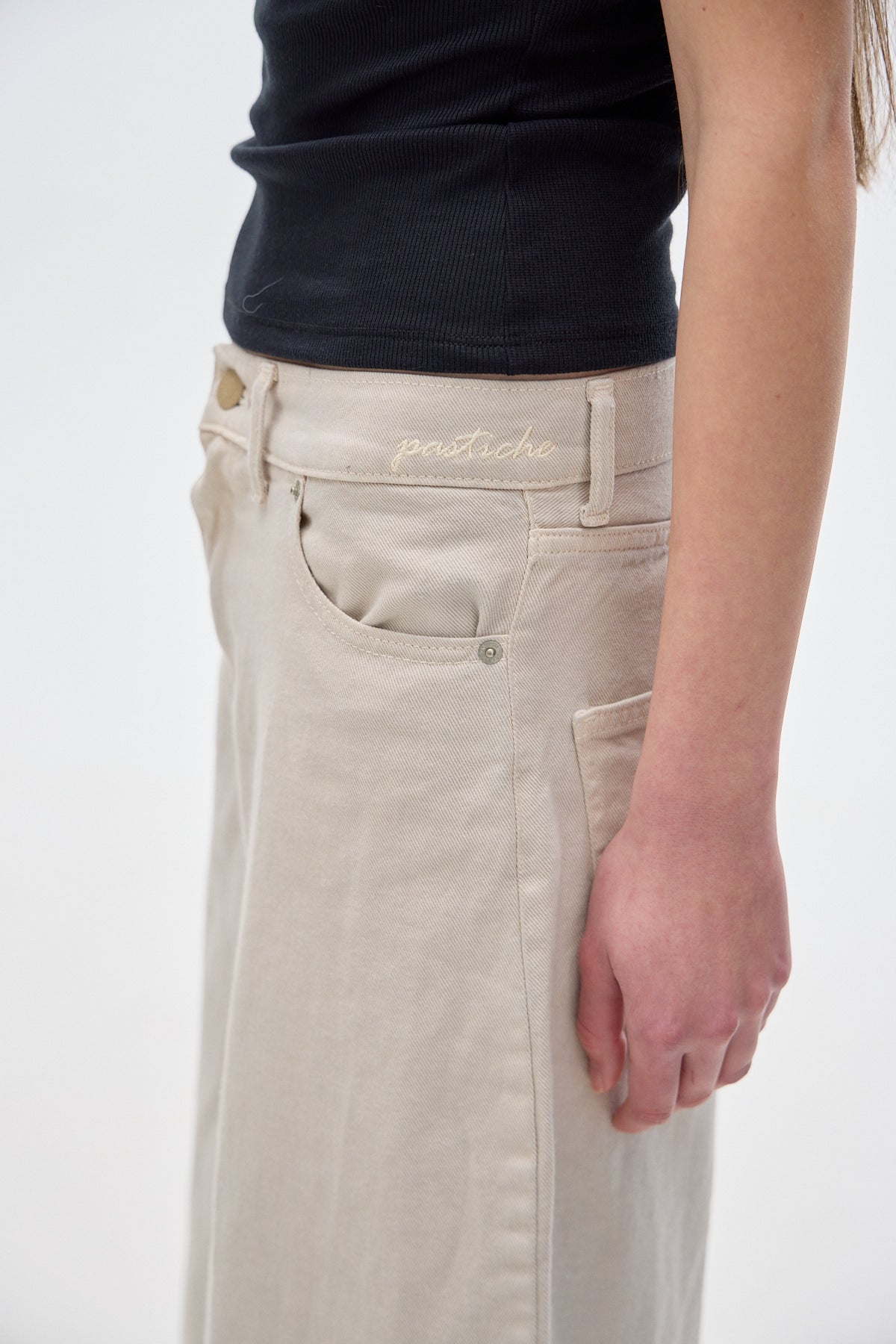 Track Denim Pants_Cream