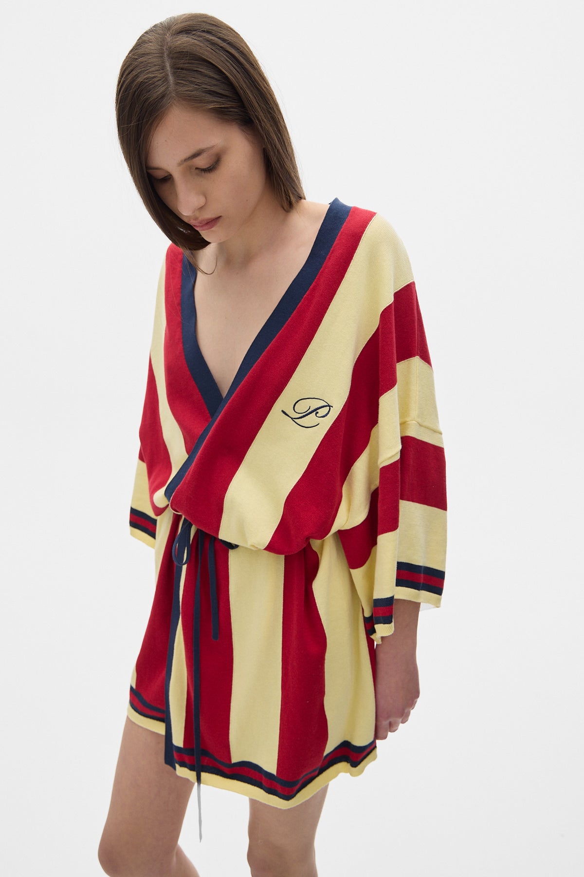 Kassumi Stripes Knit Tunic Dress_Yellow