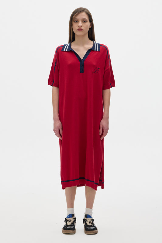 Pol Knit Dress_Cherry