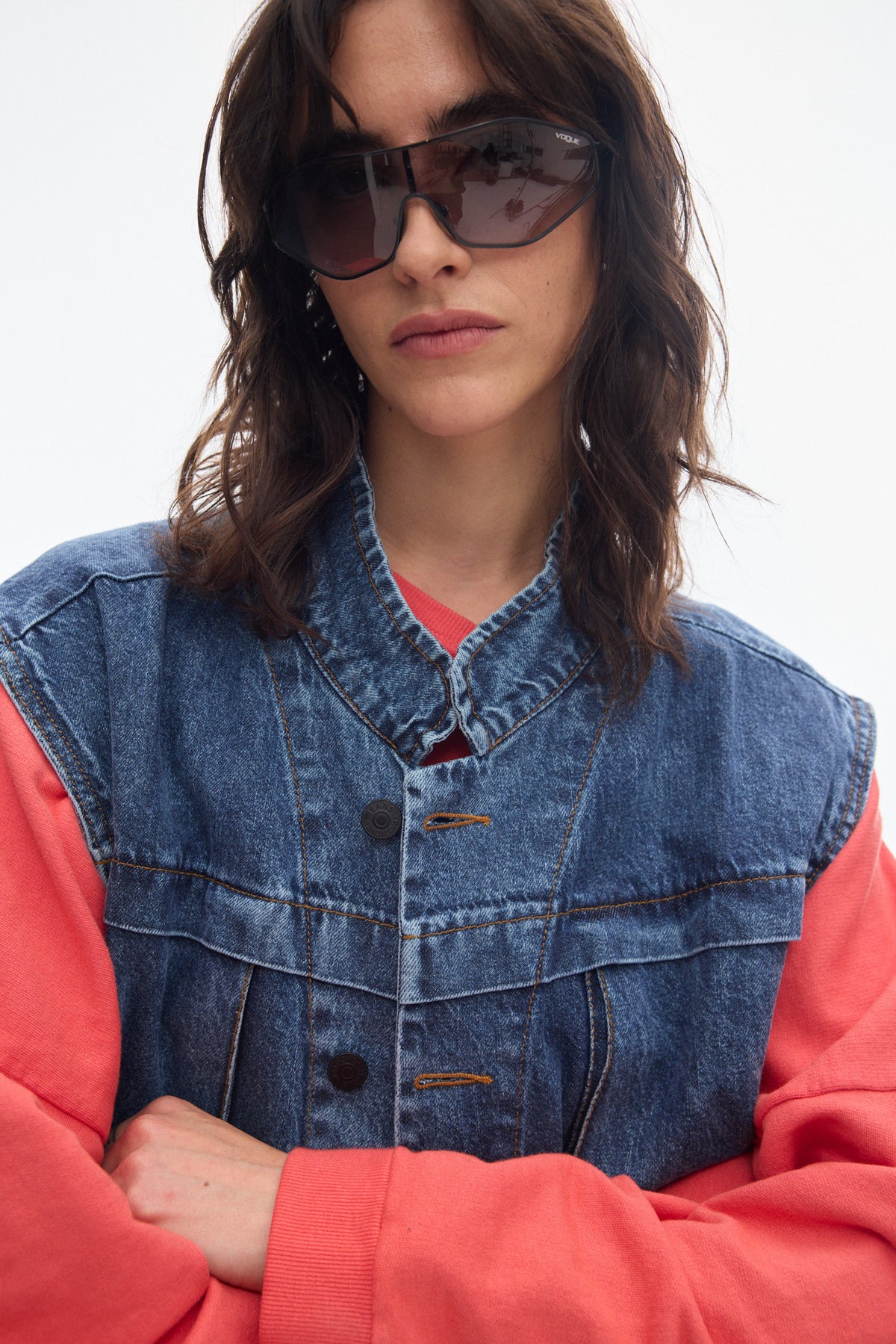 Explorer vintage denim vest_blue