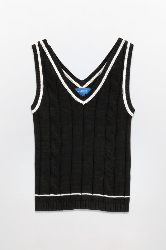 Morgan Knit Tank Top_Black