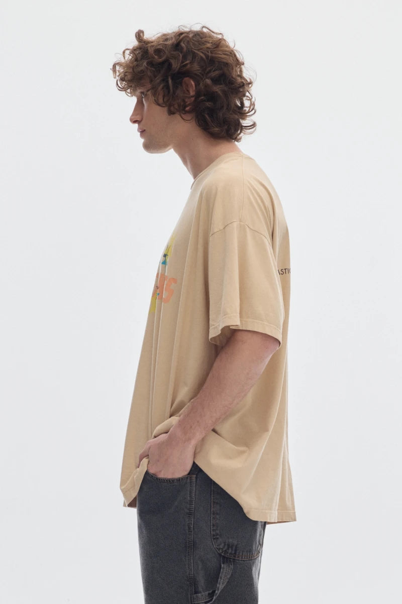Boxy stars cotton tee_cream