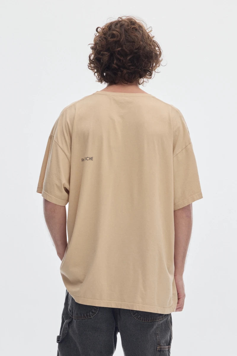 Boxy stars cotton tee_cream